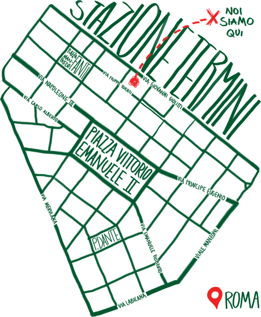 Mappa disegnata del Nuovo mercato esquilino